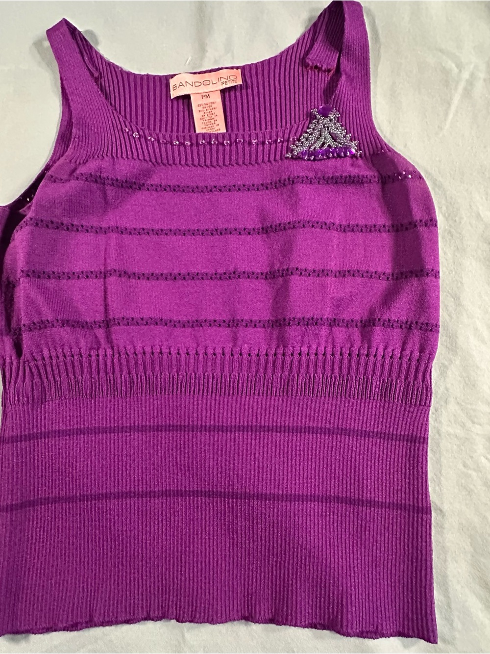 Bandolino women’s Purple Knit Tank sequence, vintage Y2K luxury, ballet core